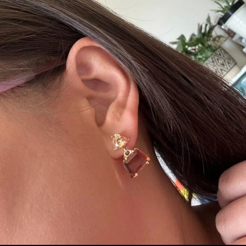 🤎 925 Sterling Silver Gold and Brown Earrings